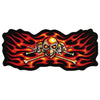 Blue Skeleton Heads with Flames Large Motorcycle Vest Patch 5"x10"