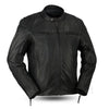 Top Performer Mens Black Naked Leather Vented Motorcycle Scooter Jacket
