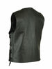 Men's Traditional Solid Back Panel Concealed Carry Motorcycle Vest