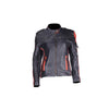 Women's Leather Motorcycle Jacket Orange Stripes Front/Back Vents