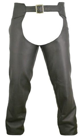 Men's Black Made in USA Naked Leather Seamless Motorcycle Chaps