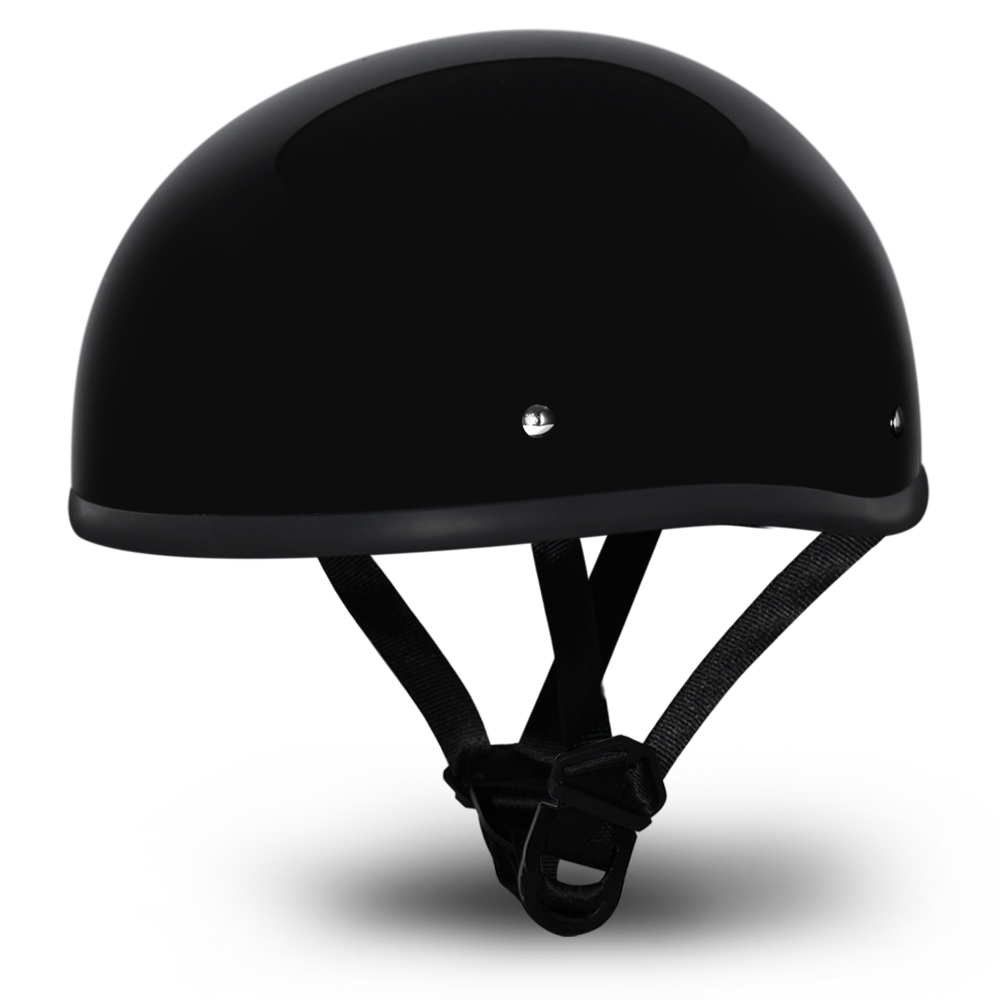Daytona Helmet D.O.T Skull Cap Motorcycle Helmet Gloss Black No Visor