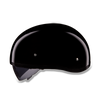D.O.T Skull Cap Motorcycle Helmet with Inner Retractable Smoke Shield Gloss Black No Visor