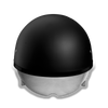 D.O.T Skull Cap Motorcycle Helmet with Inner Retractable Shield Dull Matte Black No Visor