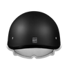 D.O.T Skull Cap Motorcycle Helmet with Inner Retractable Shield Dull Matte Black No Visor