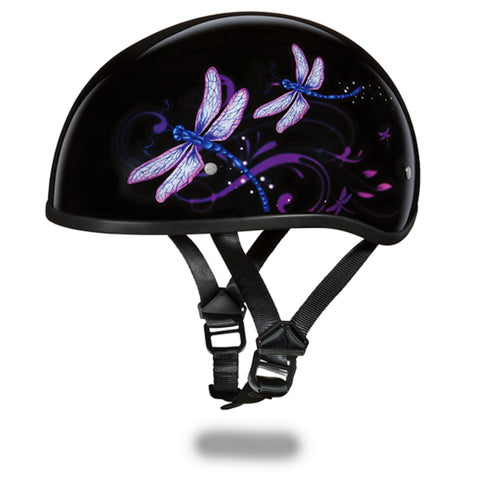 Daytona D.O.T Skull Cap Motorcycle Helmet With Dragonfly