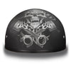 Daytona D.O.T Skull Cap Motorcycle Helmet With Pistons Skull