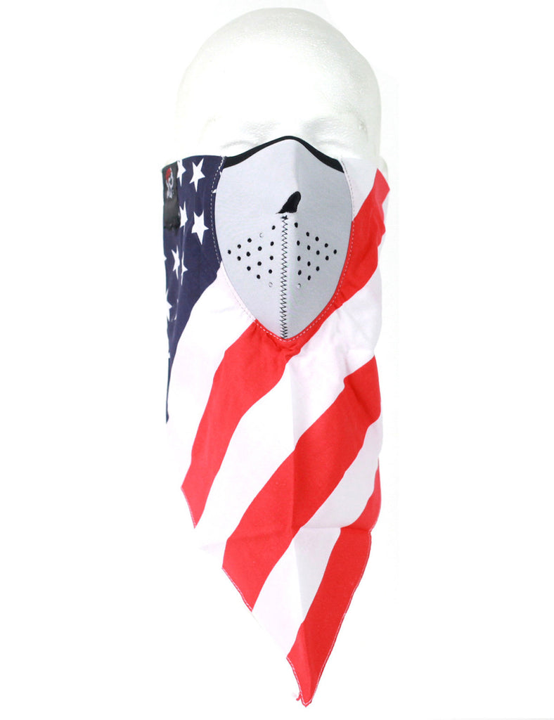 Neodanna USA Flag 100% Cotton Bandanna with Neoprene Face Mask